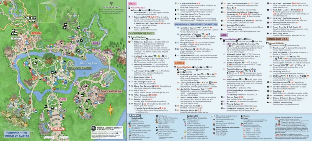 Disney's Animal Kingdom Theme Park Map 2019