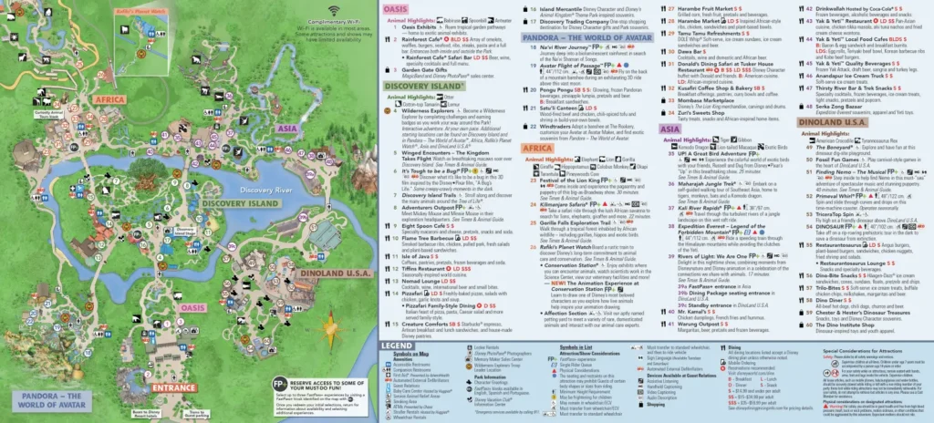 Disney's Animal Kingdom Theme Park Map 2020