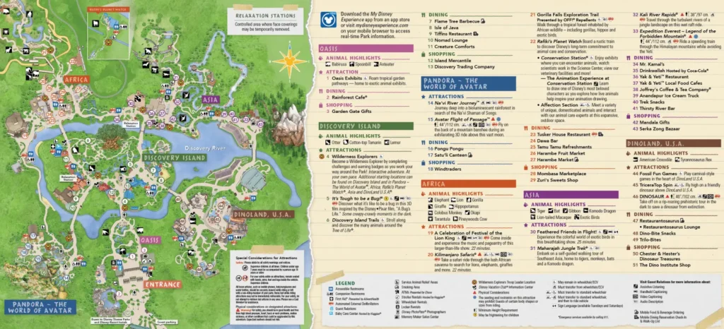 Disney's Animal Kingdom Theme Park Map 2021
