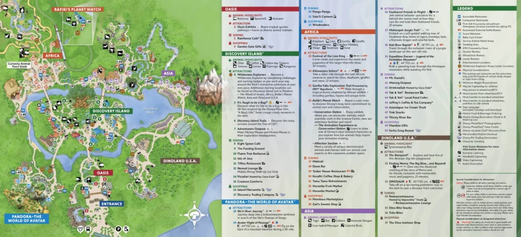 Disney's Animal Kingdom Theme Park Map 2025