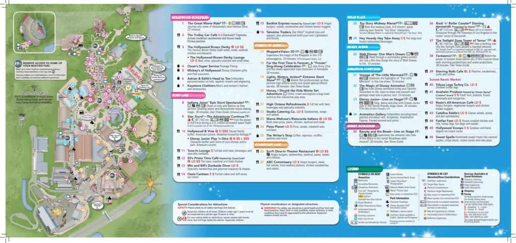 Disney Hollywood Studios Map 2015