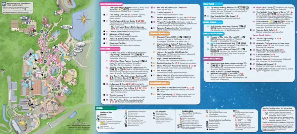 Disney Hollywood Studios Map 2016