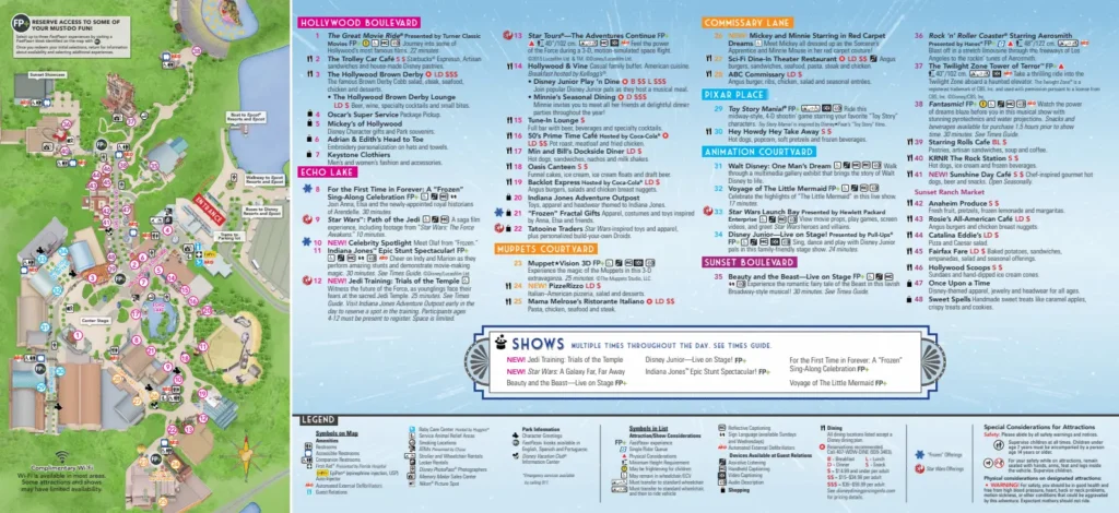 Disney Hollywood Studios Map 2017