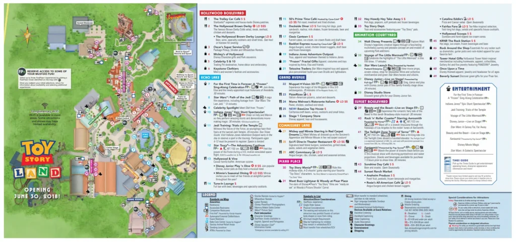 Disney Hollywood Studios Map 2018