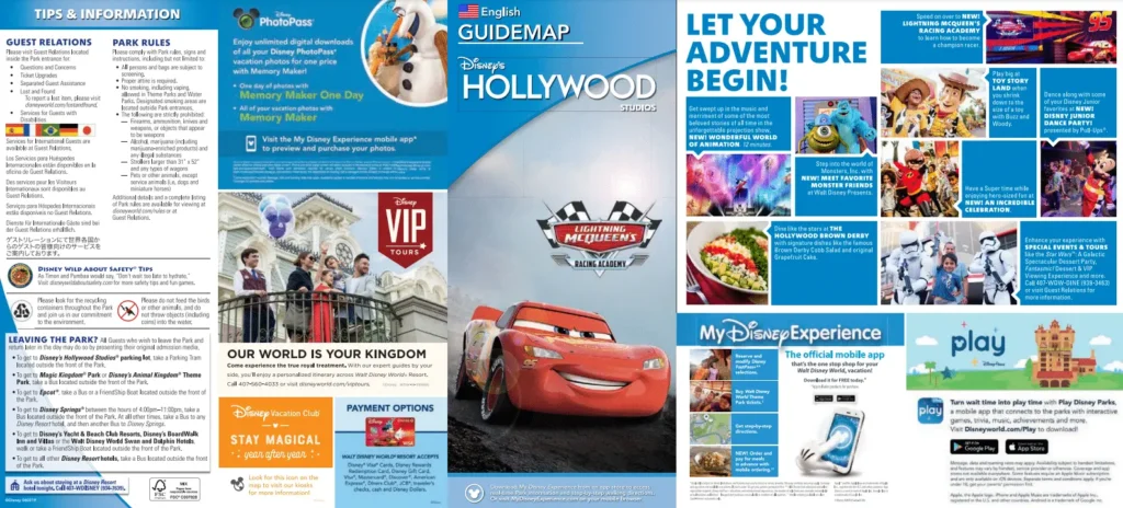 Disney Hollywood Studios Brochure 2019