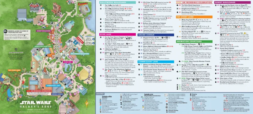 Disney Hollywood Studios Map 2019