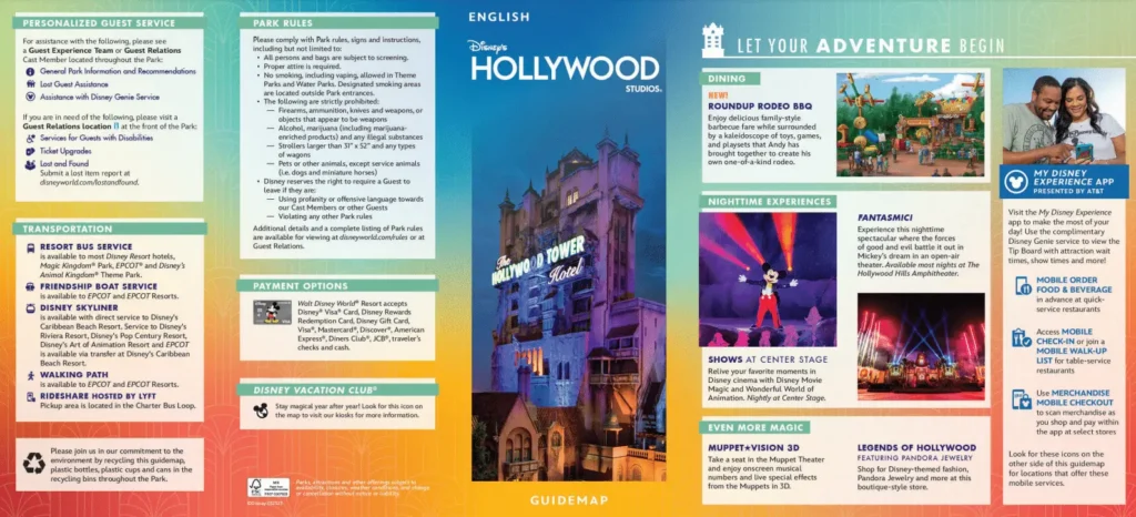 Disney Hollywood Studios Brochure 2023