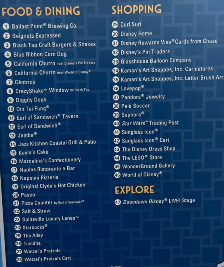 Downtown Disney District Map 2 2025