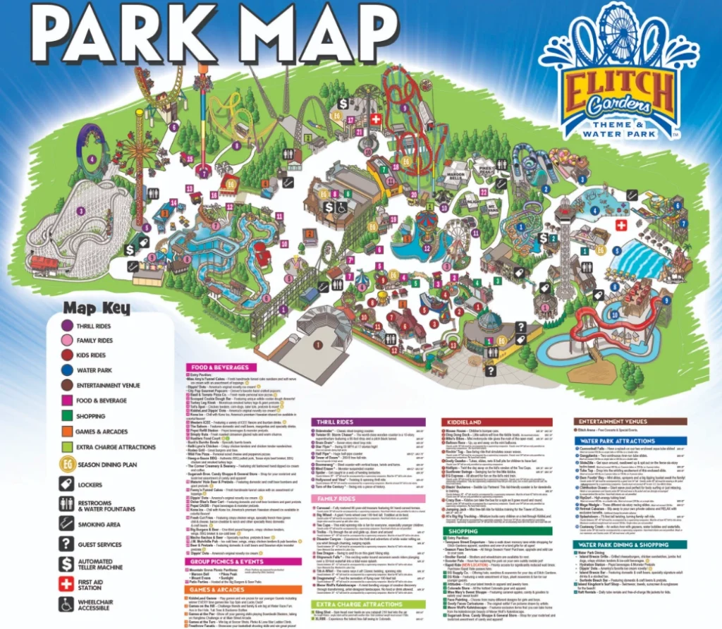 Elitch Gardens Map 2023