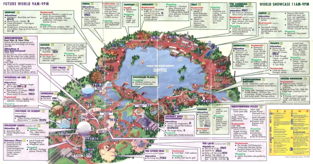 Epcot Map 1998