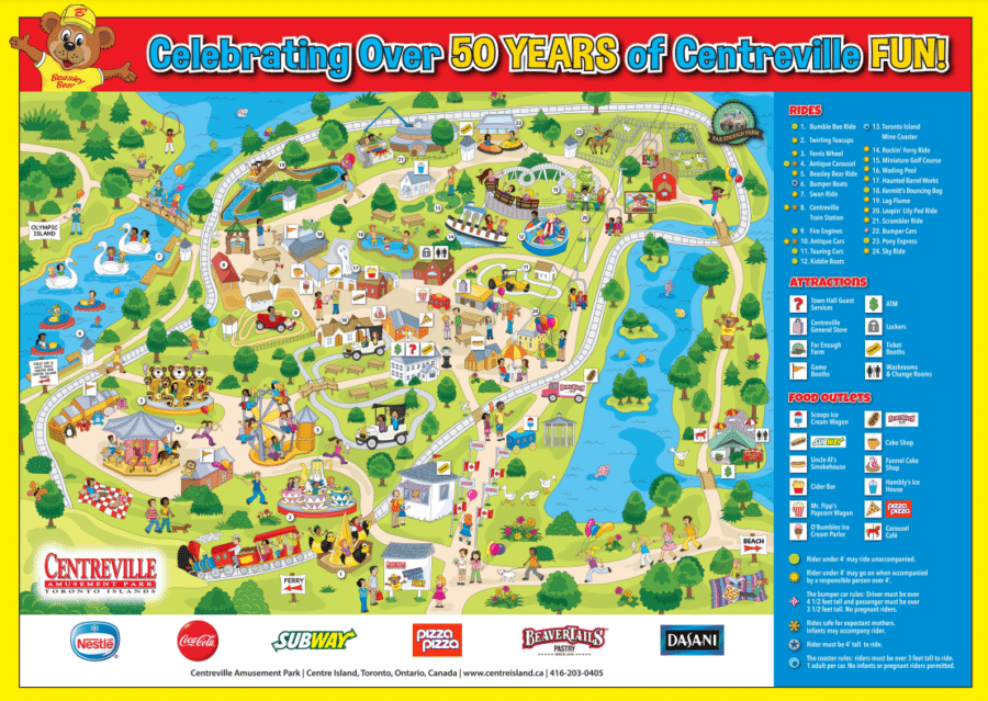 Centreville Amusement Park Map and Brochure (2001 2023