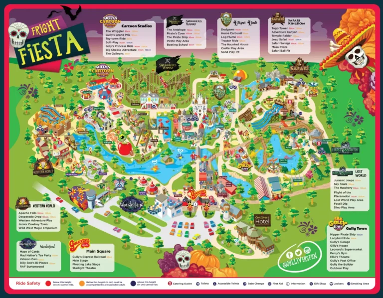 Gulliver’s World Fright Fiesta Map 2024