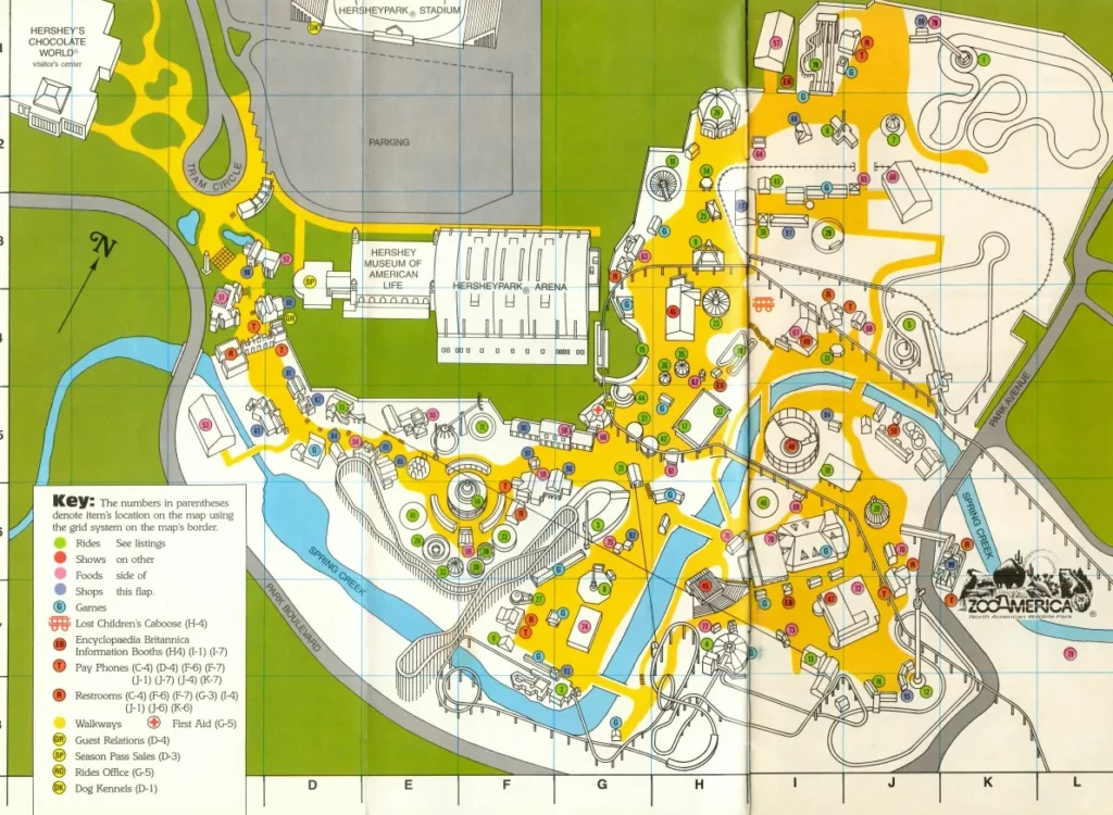 Hersheypark Map 1989