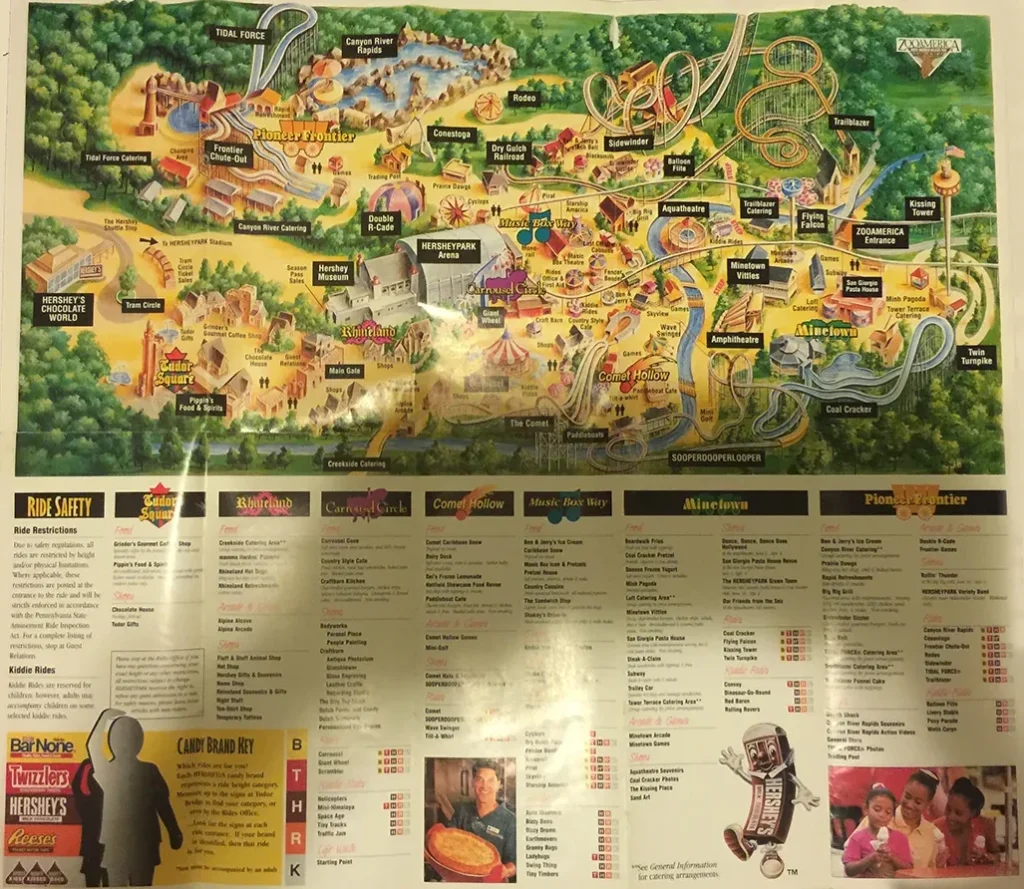 Hersheypark Map 1995