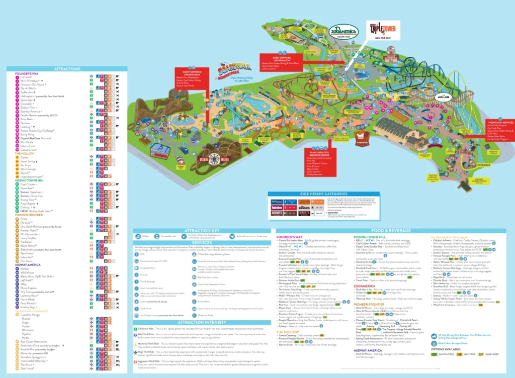 Hersheypark Map 2017