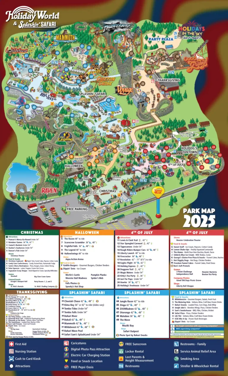Holiday World & Splashin' Safari Map 2025