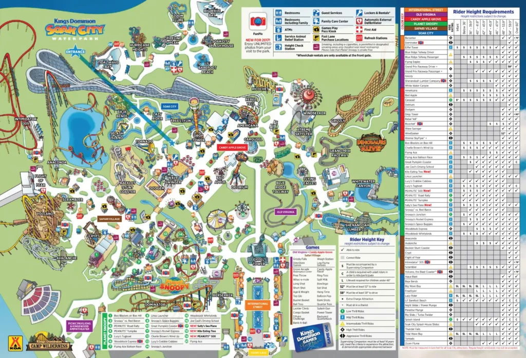 Kings Dominion Map 2017