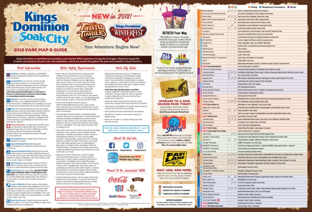 Kings Dominion Map 2018