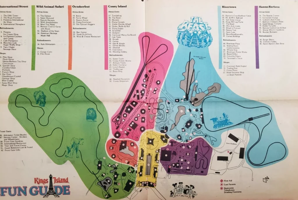 Kings Island Map 1980