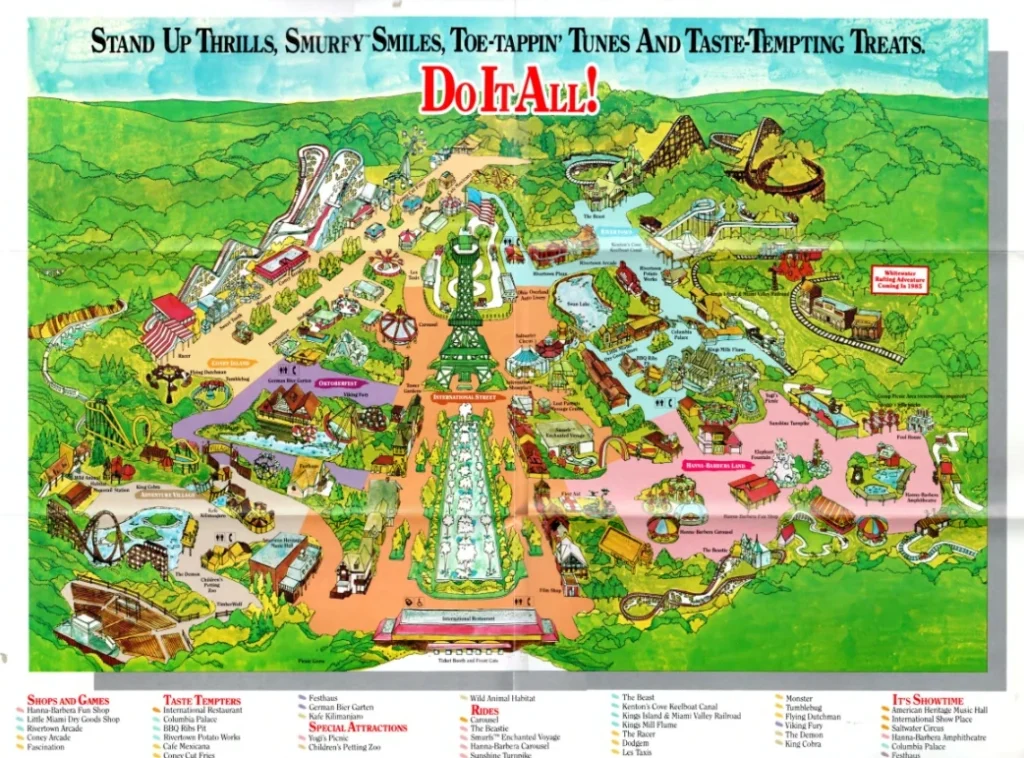 Kings Island Map 1984