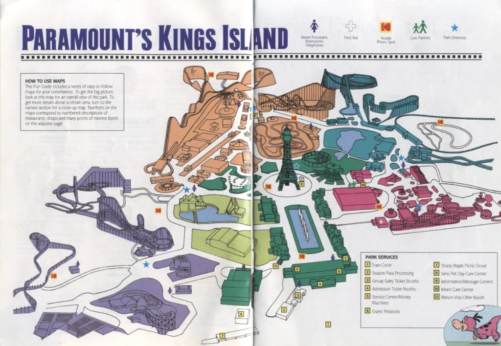 Kings Island Map 1994