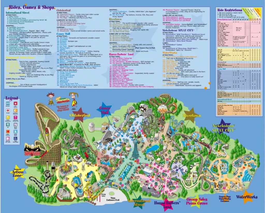 Kings Island Map 2001