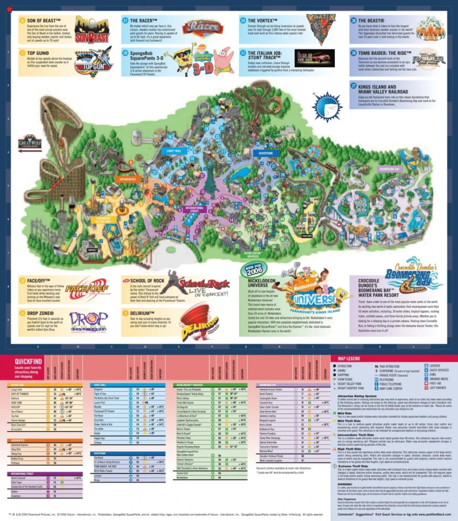 Kings Island Map 2006