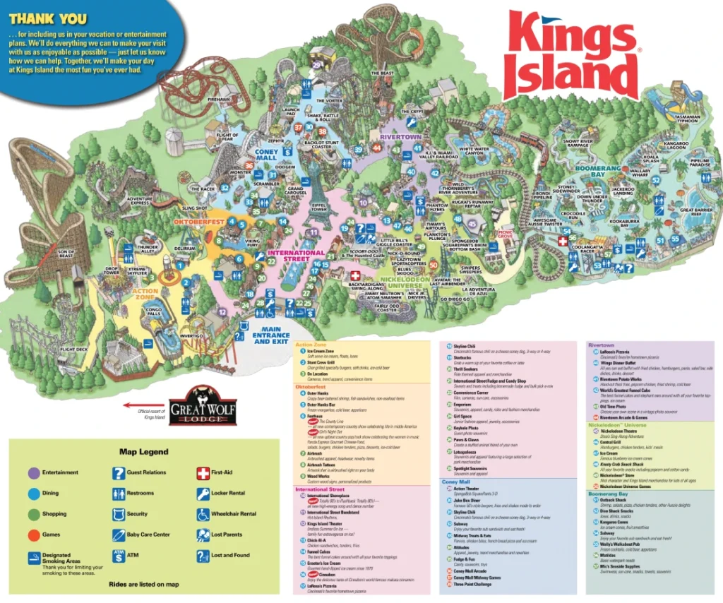 Kings Island Map 2008