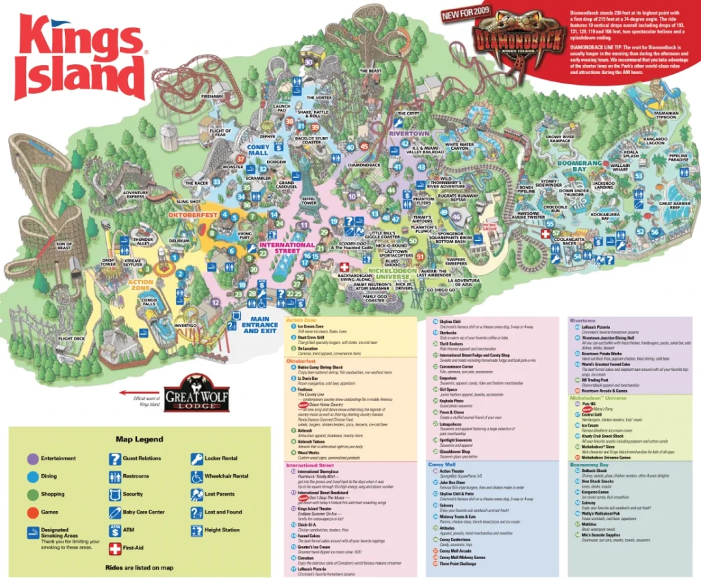 Kings Island Map 2009