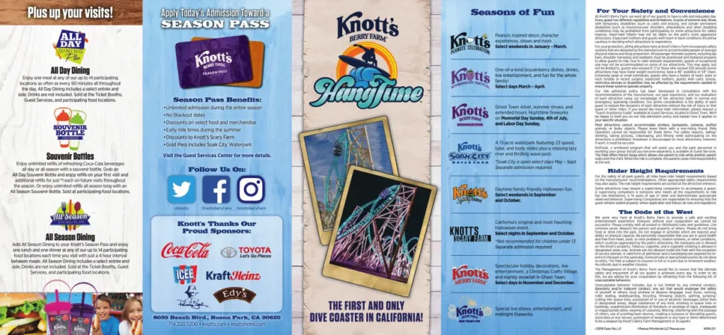 Knott’s Berry Farm Brochure 2019