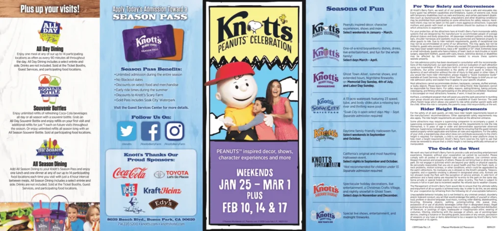 Knott’s Berry Farm Brochure 2020