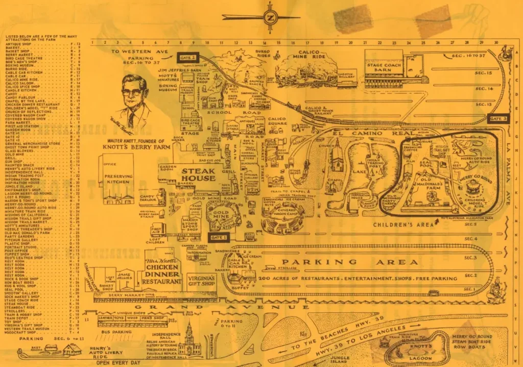 Knott’s Berry Farm Map 1952