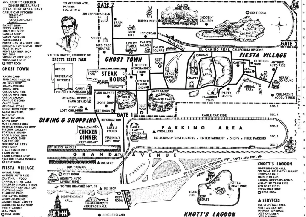 Knott’s Berry Farm Map 1956