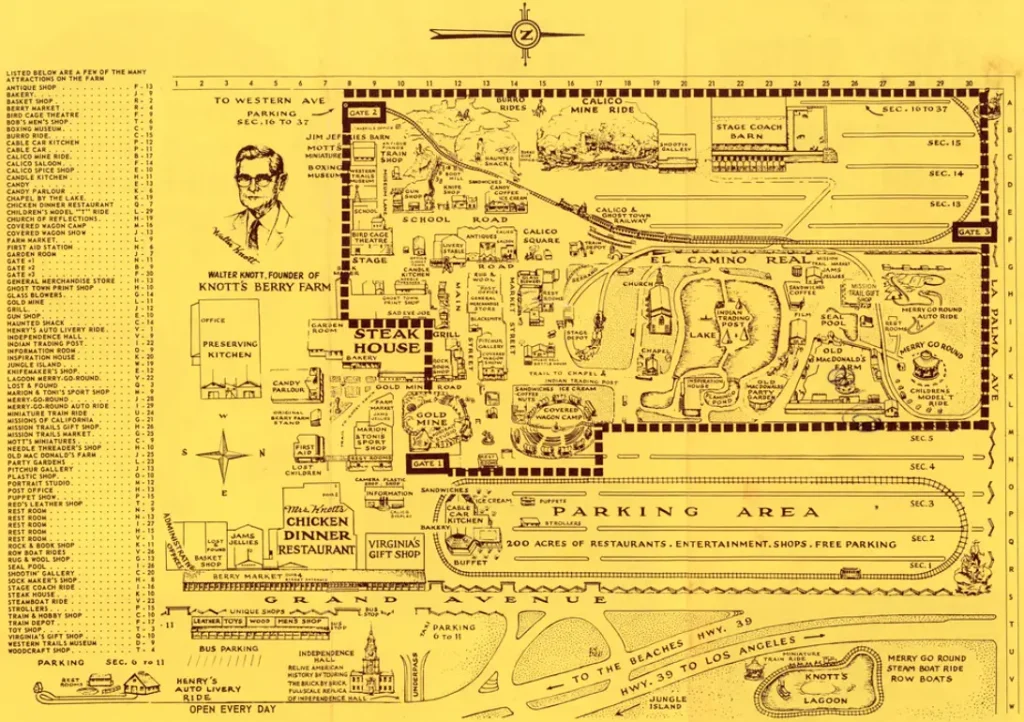 Knott’s Berry Farm Map 1968