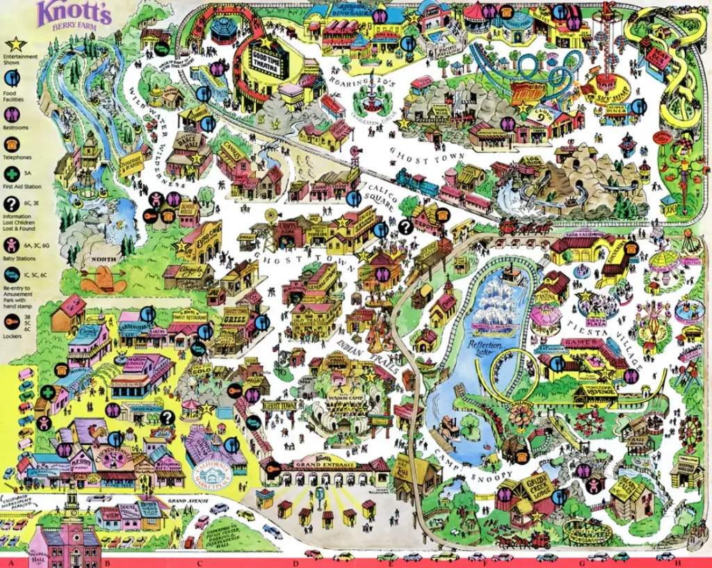 Knott’s Berry Farm Map 1990