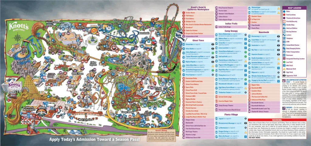 Knott’s Berry Farm Map 2016