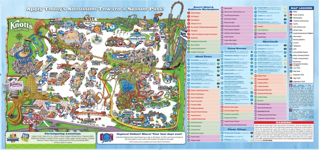 Knott’s Berry Farm Map 2017