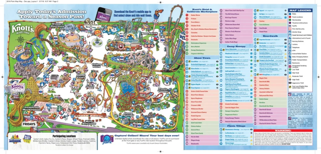 Knott’s Berry Farm Map 2018