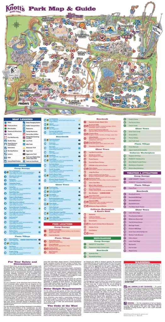 Knotts Berry Farm Map 2023