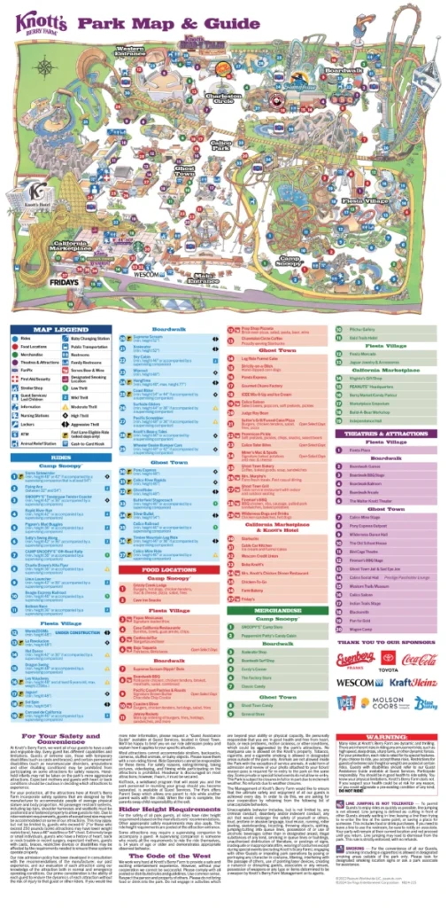 Knott’s Berry Farm Map 2024
