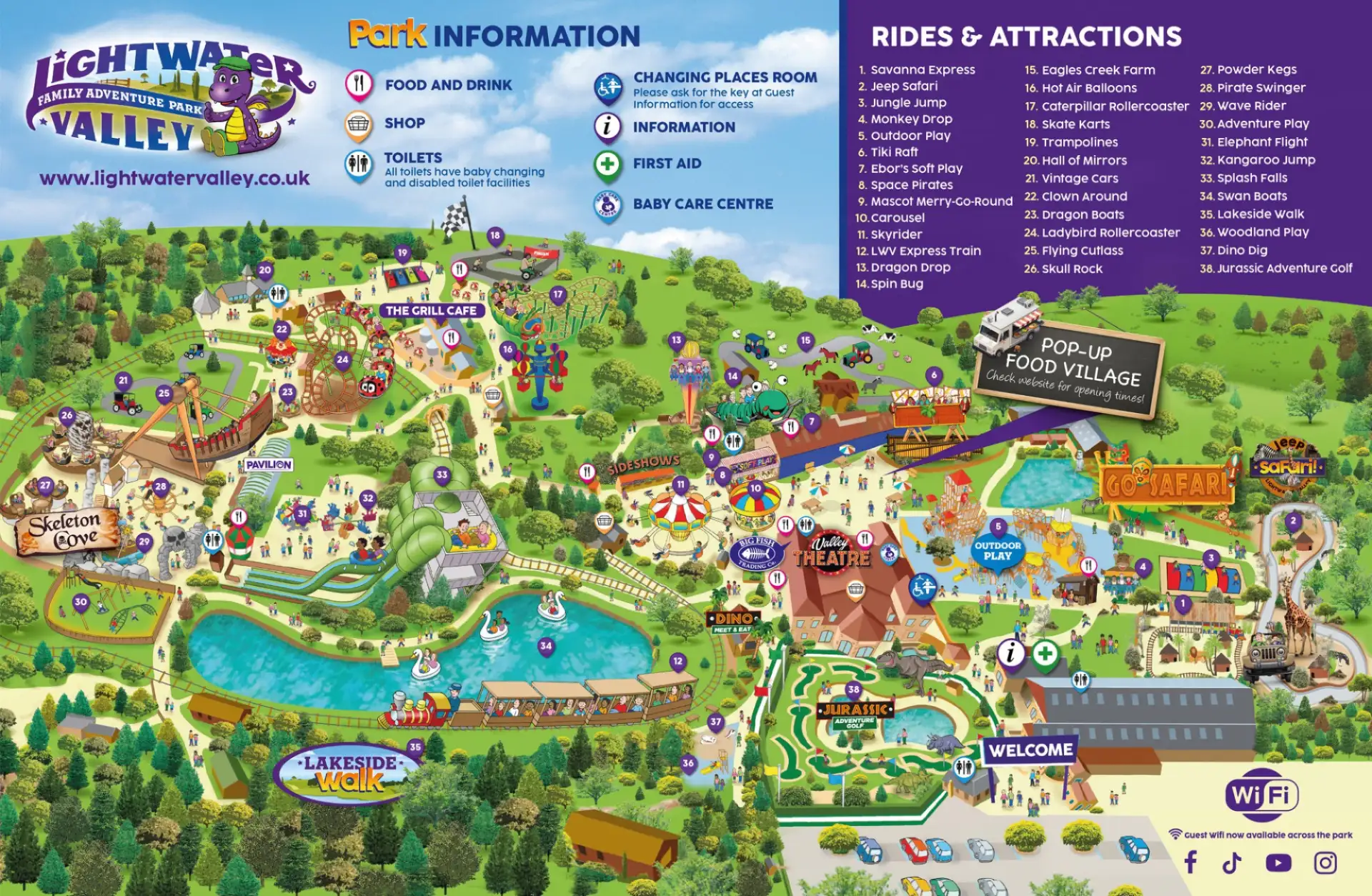 Lightwater Valley Family Adventure Park Map 2025
