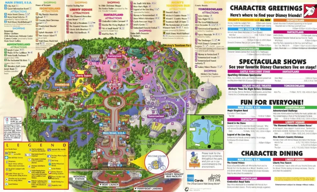 Magic Kingdom Map 1997