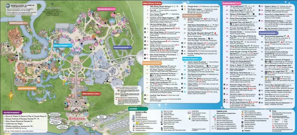 Magic Kingdom Map 2015