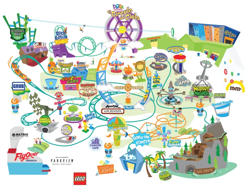 Nickelodeon Universe Map 2024