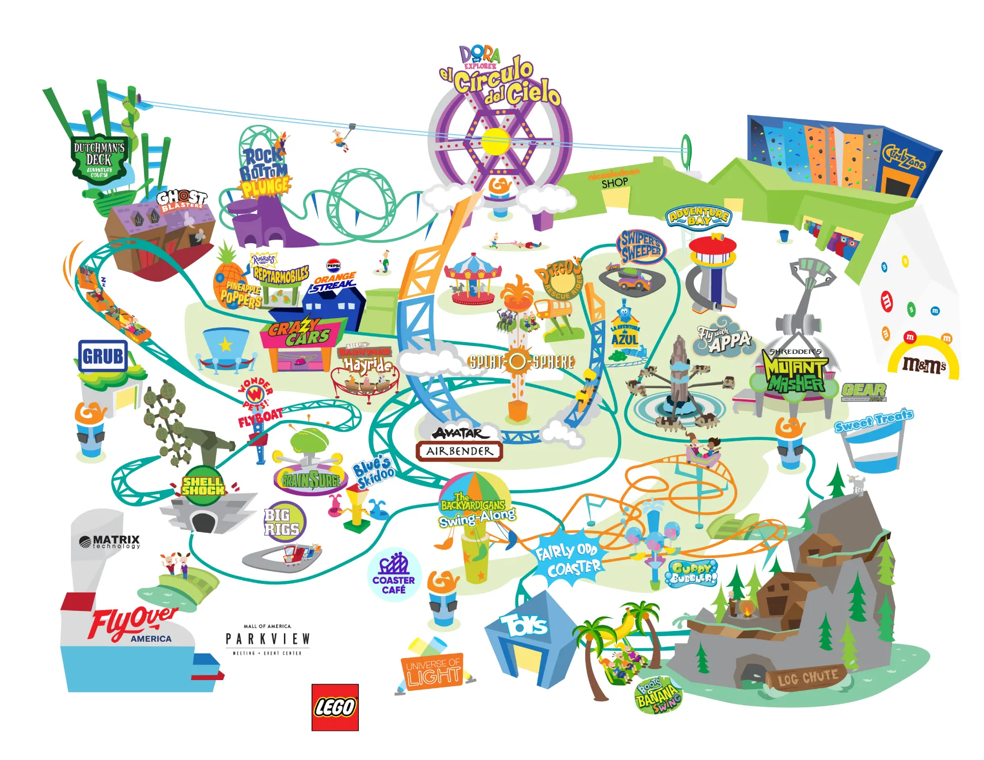 Nickelodeon Universe Map 2025