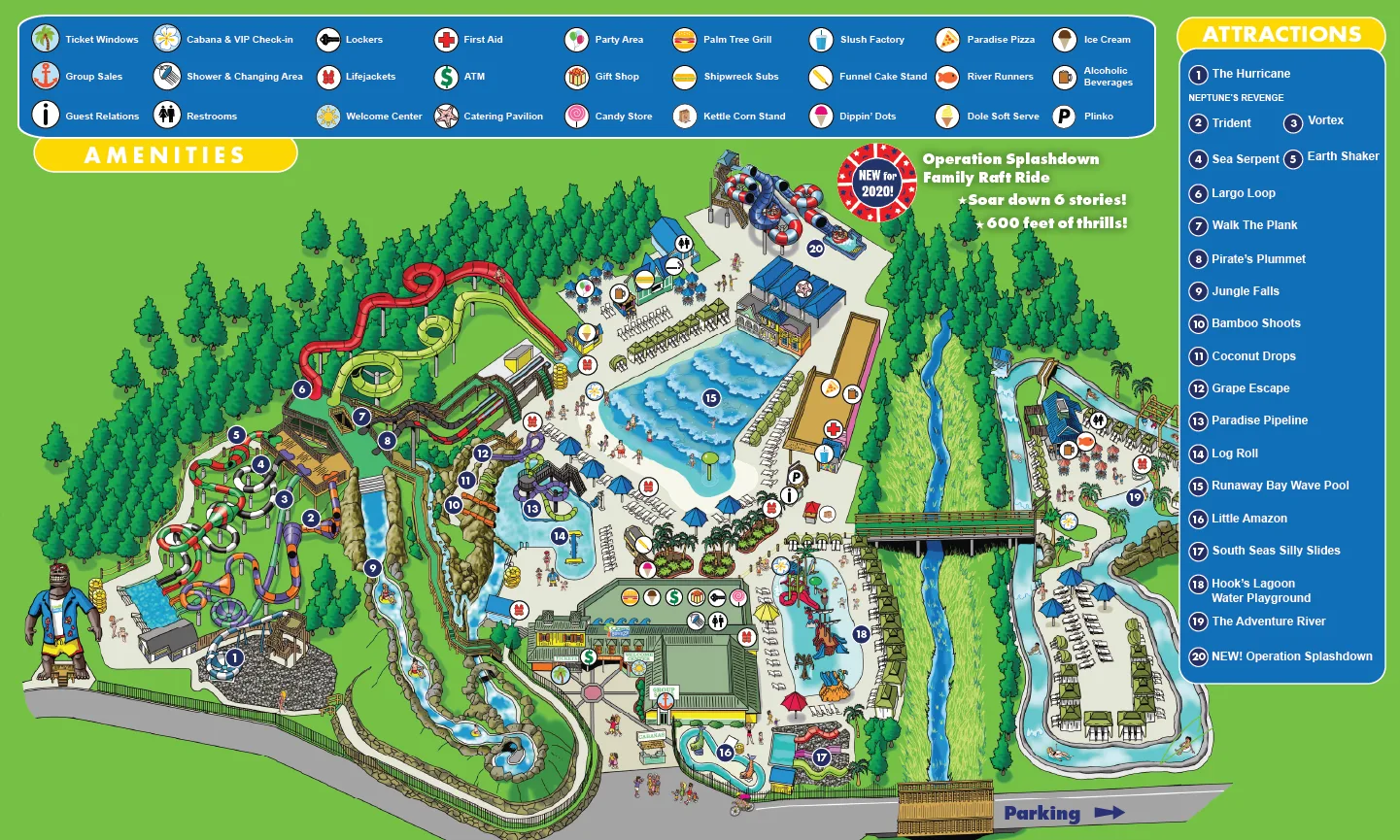 Ocean Breeze Waterpark Map 2025
