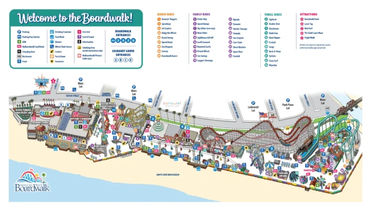 Santa Cruz Beach Boardwalk Map 2025
