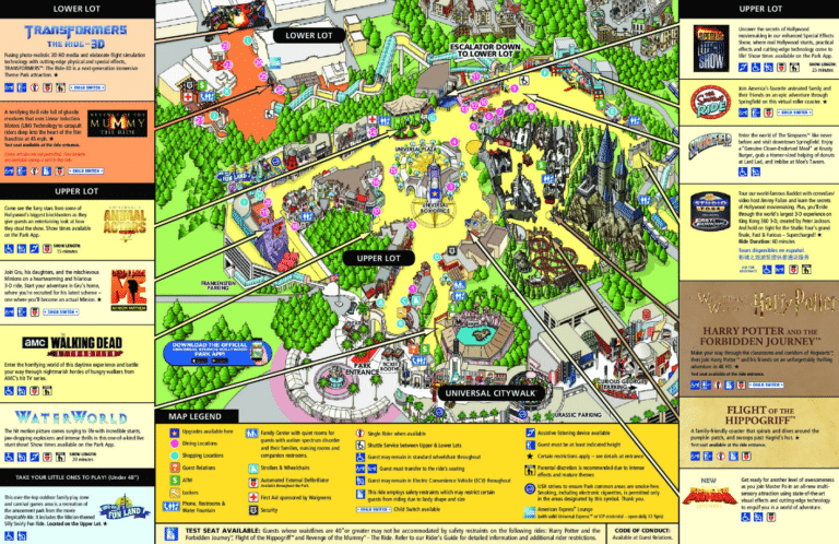 Universal Studios Hollywood Map and Brochure (2024 – 1964)
