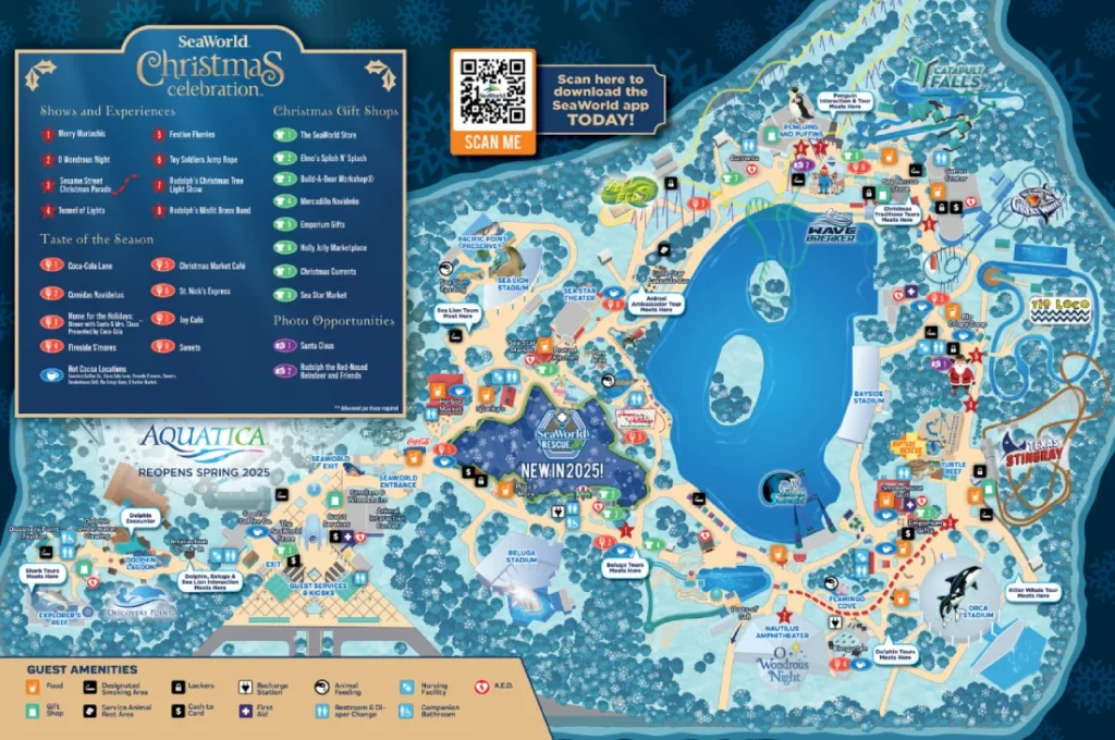 SeaWorld Christmas Celebration Map 2024