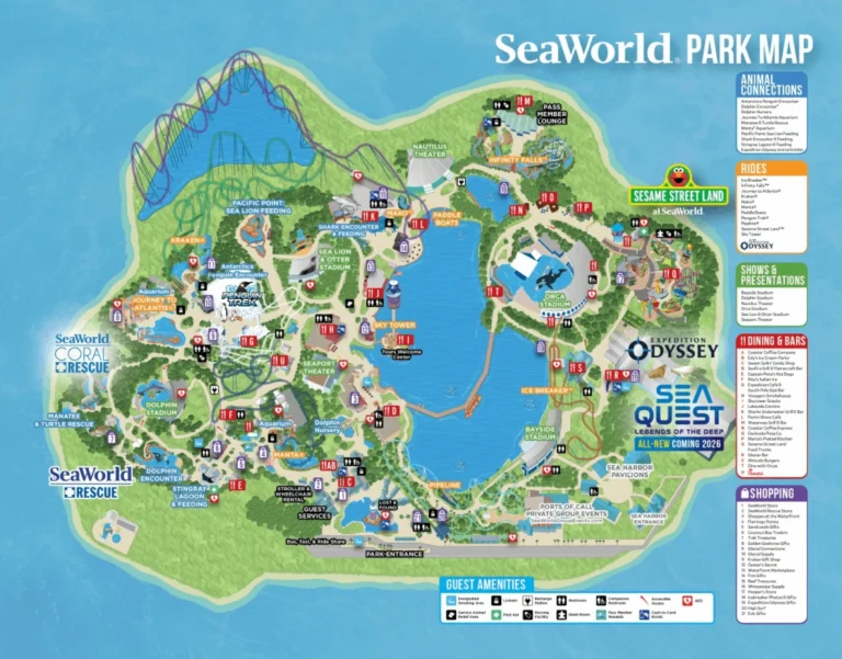 SeaWorld Orlando Map 2026